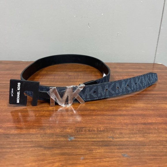 Michael Kors 31mm HW Belt Amrl/Black Size 34 - Picture 1 of 2